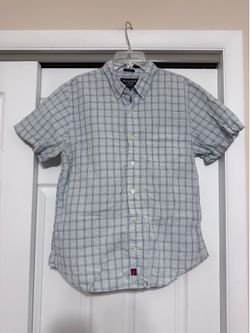 Abercrombie & Fitch Men’s Pale Green Plaid Button-Up Shirt - Size Large