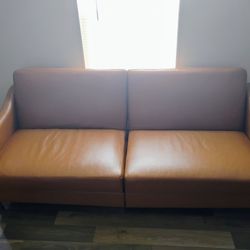 Faux Leather Camel Futon Super Comfy 