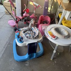 Play Pen, Walker, Push Car, Bicycle,  Jumper, Push Bicycle.