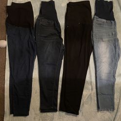 4 Pantalones de Maternidad XL $$36