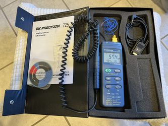 B&K Precision 725 Data Logging Humidity Temp. Meter. W/ Dual Input.