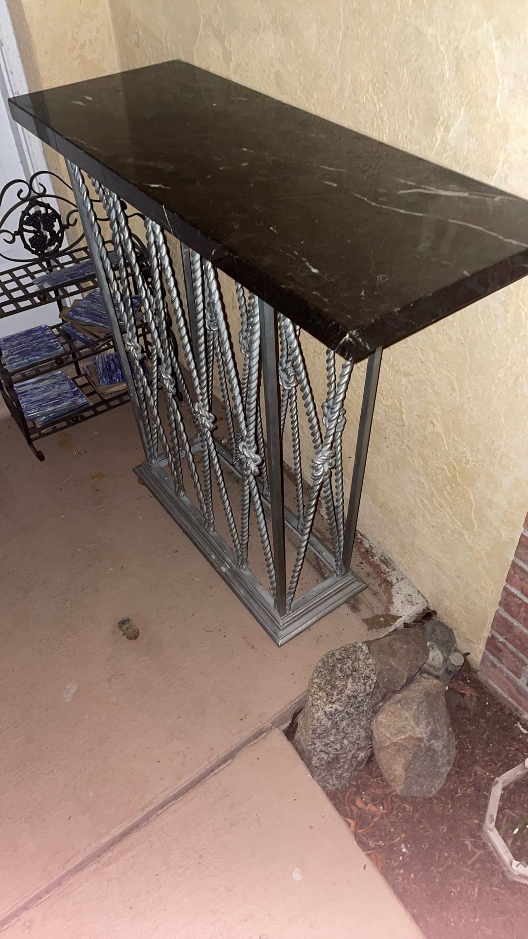 Antique Wrought Iron Bar Table