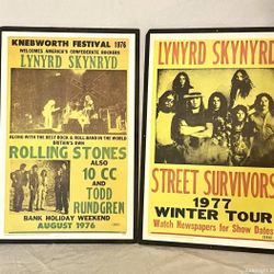 Lynyrd Skynyrd Rolling Stone 1977 Concert Posters