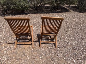Outdoor wood chairs