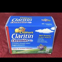 Claritin Grape Chewable Children 60ct. New 