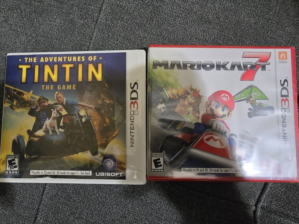 Mario Kart 7 for Nintendo 3DS SEALED and Tintin game