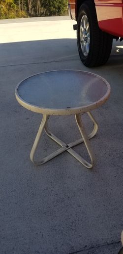Glass metal side table