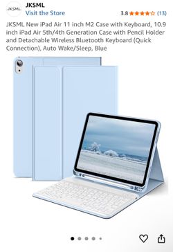 Light Blue iPad Air 11 inch M2 Case with Keyboard