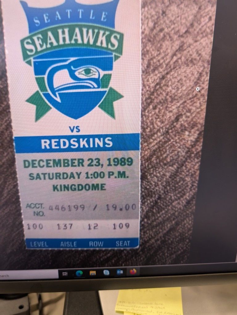 Seahawks Ticket Stub