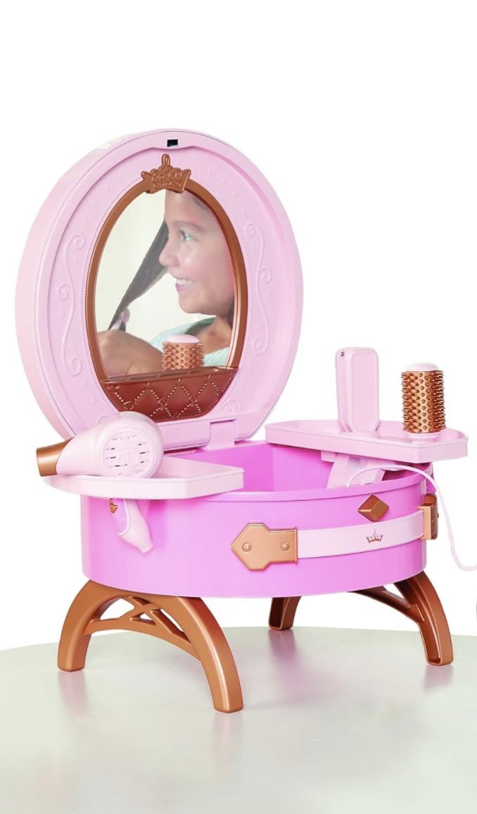 Disney Princess Vanity Style Collection Light Up and Style Vanity - Lights & Realistic Sound Styling Tools