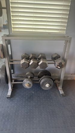 Dumbbell set with rack