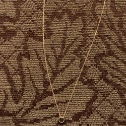 14k Yellow Solid Gold Chain & Black Bezel Set Pendant Diamond 0.50ctw