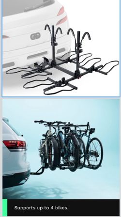KAC Premium Bike Rack for Car/Truck/SUV - 2" Anti-Wobble Hitch & Quick Release Lever for 4 Bikes - Heavy Duty Bicycle Carrier - for eBikes or road bik