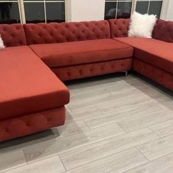 New Red Sectional Couch! Includes Free Delivery! 