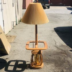 Vintage 1980’s floor lamp with a pleated shade