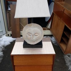 Mid Century Modern Plaster Sun Sunburst Lamp Plaster Marked By Maker Designer Retro Vintage