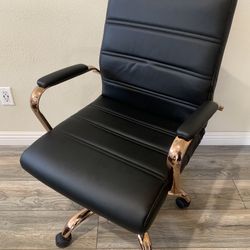 Mid-Back Swivel Faux Leather Soft Desk Chair