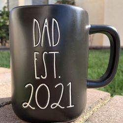 Rae Dunn DAD EST. 2021 black mug / New Dad / Baby Shower / Adoption / Father’s Day / Dad’s Day