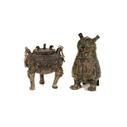 Two Chinese Archaic-Style Bronze Vessels