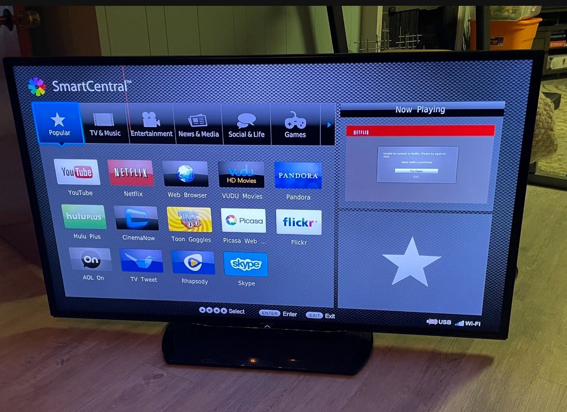 60+” Sharp Aquos Smart Tv
