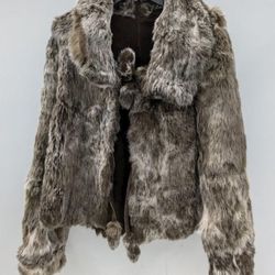 Lambskin Suede, Rabbit Fur Coat Reversible 