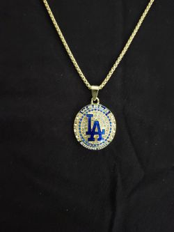 Dodgers World series pendant with chain