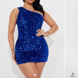 Fashion Nova Blue Mini Dress