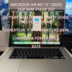 Apple MacBook Air M2 15” (2023) 8GB RAM/256GB SSD Used Like New Authentic