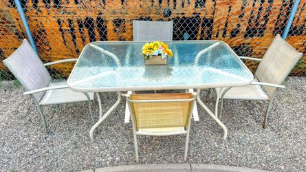 Patio Set Glass Table 