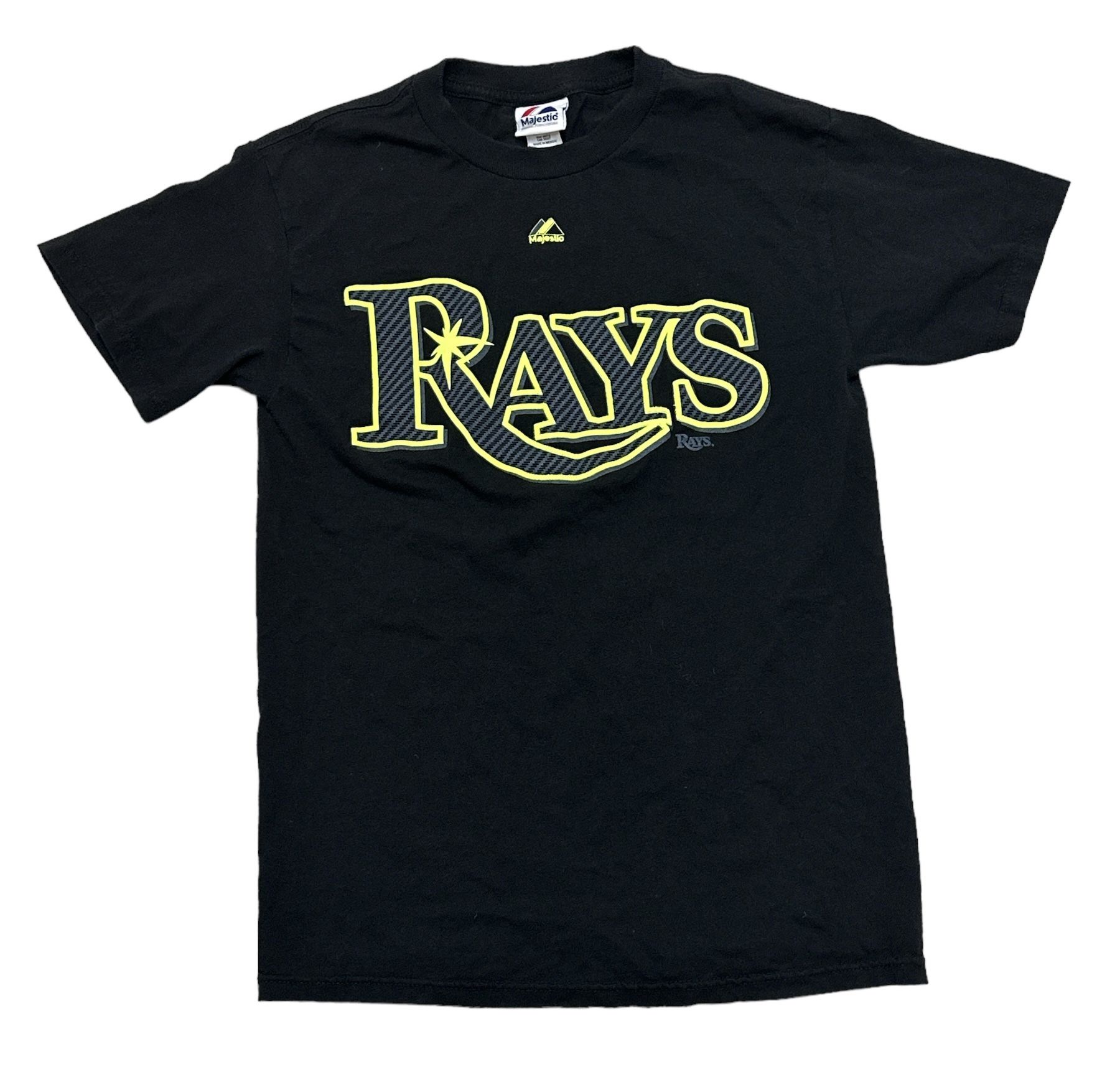 Majestic Men’s Evan Longoria Black #3 Tampa Bay Rays Jersey Graphic Tee Size S