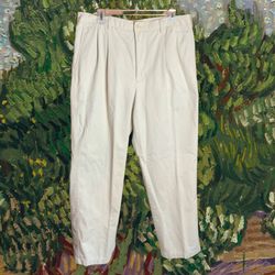 Roundtree & Yorke Off-White Pleated Dress Pants Men 36x30