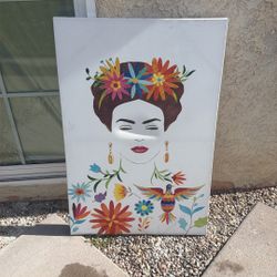 Colorful Canvas Painting Of Frida 