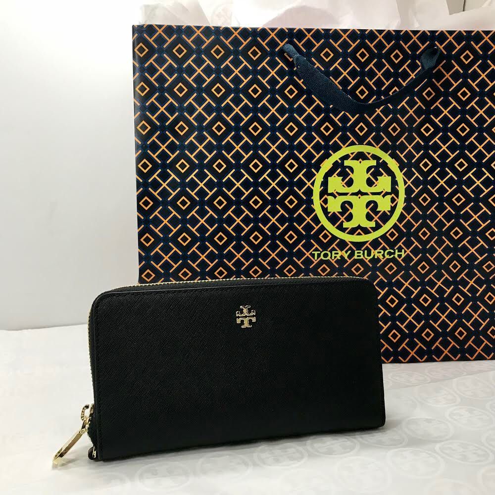 Tory Burch Passport Continental Wallet Black NWT