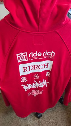 Ride Rich Red Riding Hoodie with Graphics - 2XL