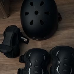 Skateboard Helmet With Knee pads Elbows Pads And Forarm Pads 
