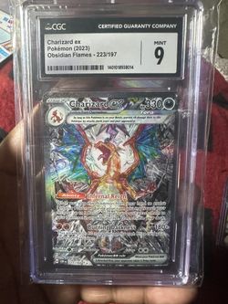 POKEMON 2023 OBSIDIAN FLAMES 🔥 CHARZARD EX SPECIAL ILLUSTRATION 223/197 Cgc9