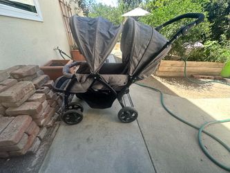 Double Tandem Baby Stroller Gray