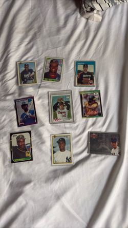 Vintage baseball cards, Rookie frank thomas, rookie griffey. ROOKIE BONDS. GRAIL NOLAN RYANS THAT ARE USED. DM ME FOR PRICE! WILL TRADE FOR POKEMON