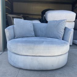 THOMASVILLE FABRIC SWIVEL CHAIR 