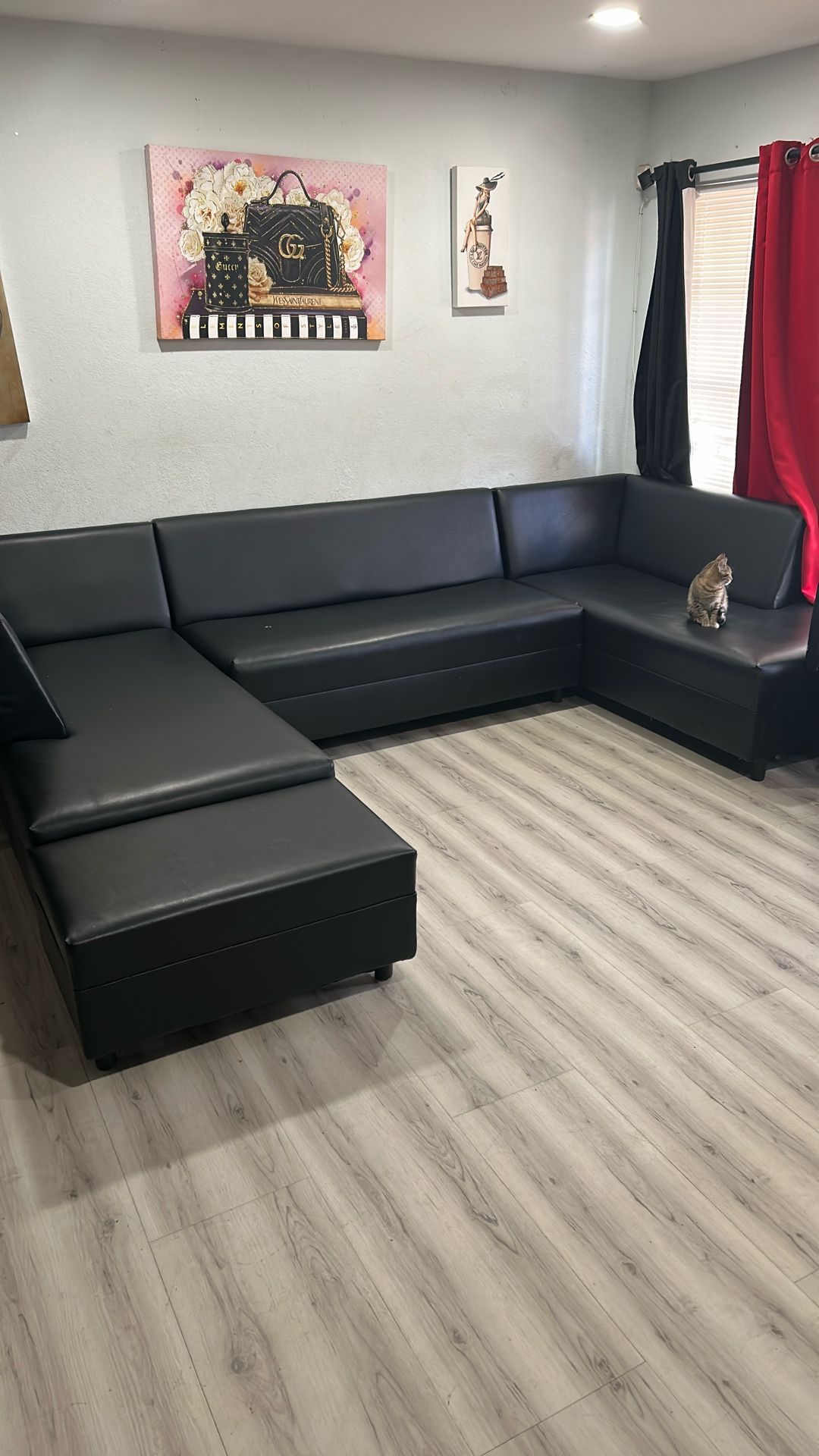 Black Leather Sectional Couch