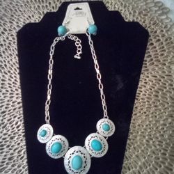 BEAUTIFUL FAUX TURQUOISE 2 PIECE SET