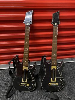 2 Activision Xbox360 PS3 Guitar Hero Power Live Wireless Guitar No Dongle W/ Strap