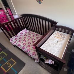 Used Black 4-in-1 Convertible Crib and Changer