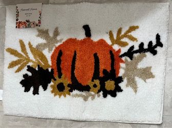 Harvest Home Fall Pumpkin Bath Rug 20x30