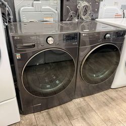 LG thinQ washer and dryer set electric dryer only time drys