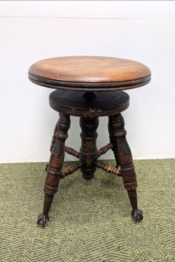 Antique Ball and Claw Foot Piano Stool