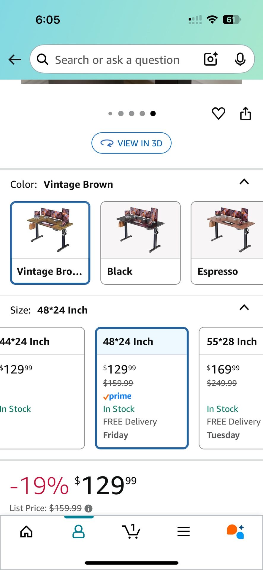 ErGear Height Adjustable Electric Standing Desk