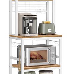 Hutch Bakers Rack with Power Outlet