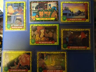 Classic 1989 Topps Teenage Mutant Ninja Turtles Series 1 Trading Cards . 7 Card Lot Near Mint Raw.