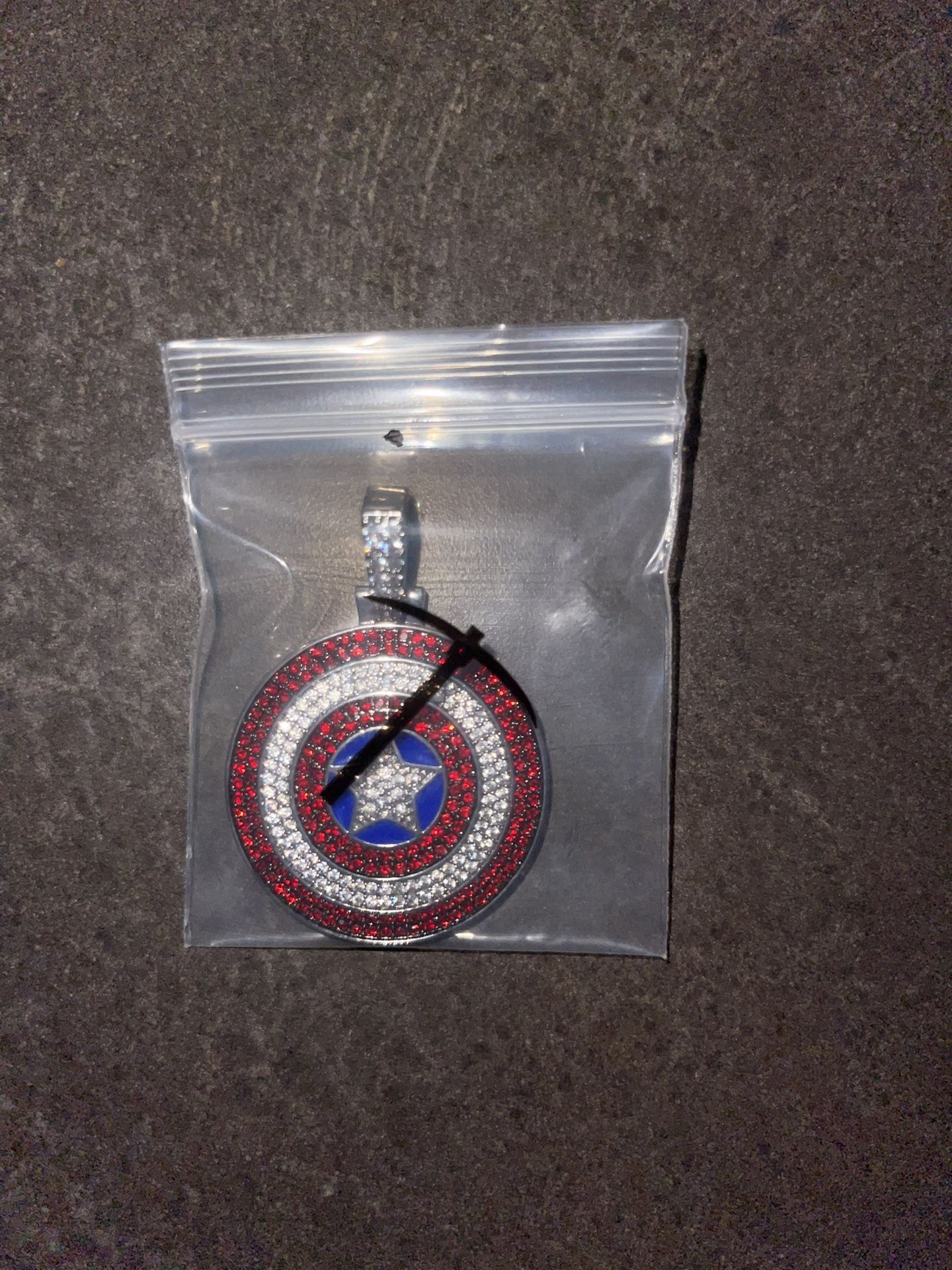 Captain America White Gold plated Pendant 